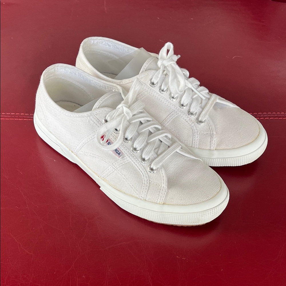 Superga White Canvas Low-Top Sneakers